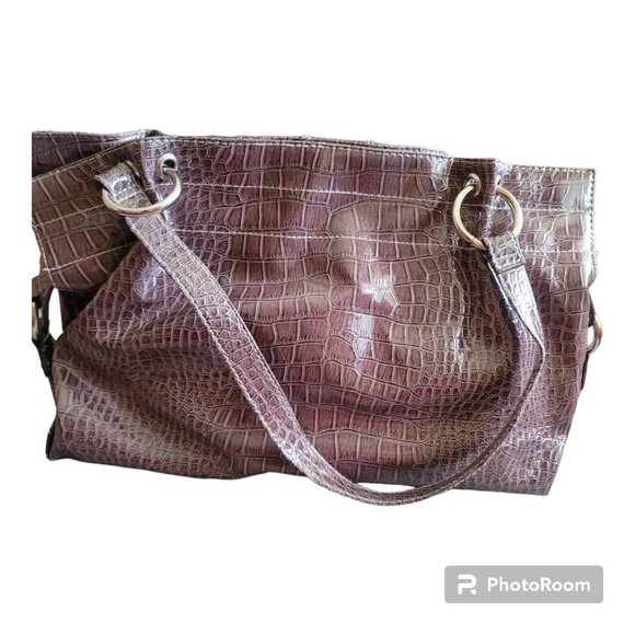 Rosetti Faux Crocodile Handbag, Gray-Used, Very Good Condition - Picture 2 of 6